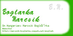 boglarka marcsik business card